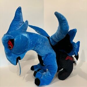 Cedar Point GATEKEEPER Dragon Plush Roller Coaster Blue Black Preowned